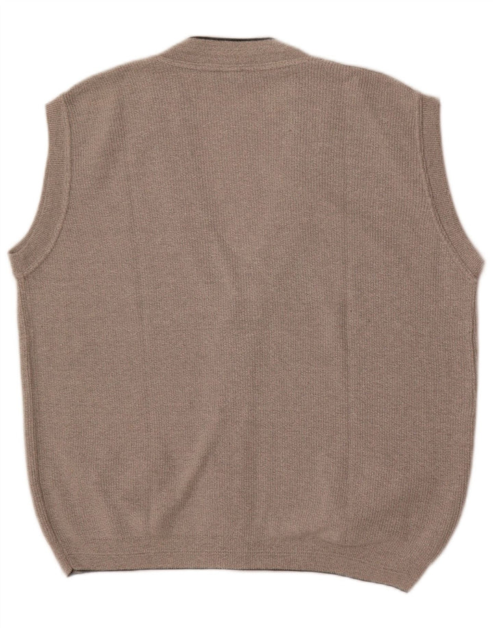 Conte Massimo Suéter tipo cárdigan sin mangas para hombre Algodón gris medio