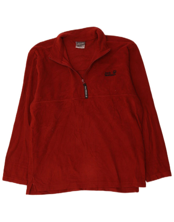 Jack Wolfskin Jersey polar con cremallera y cuello para hombre UK 40/42 Large Borgoña Poliéster