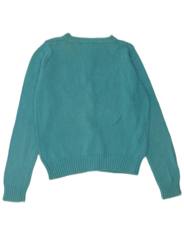 Zara Mujer Crop Cardigan Suéter UK 44 Grande Algodón Azul