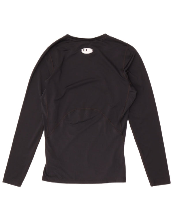 Under Armour Camiseta Heat Gear para hombre de manga larga, poliéster negro grande