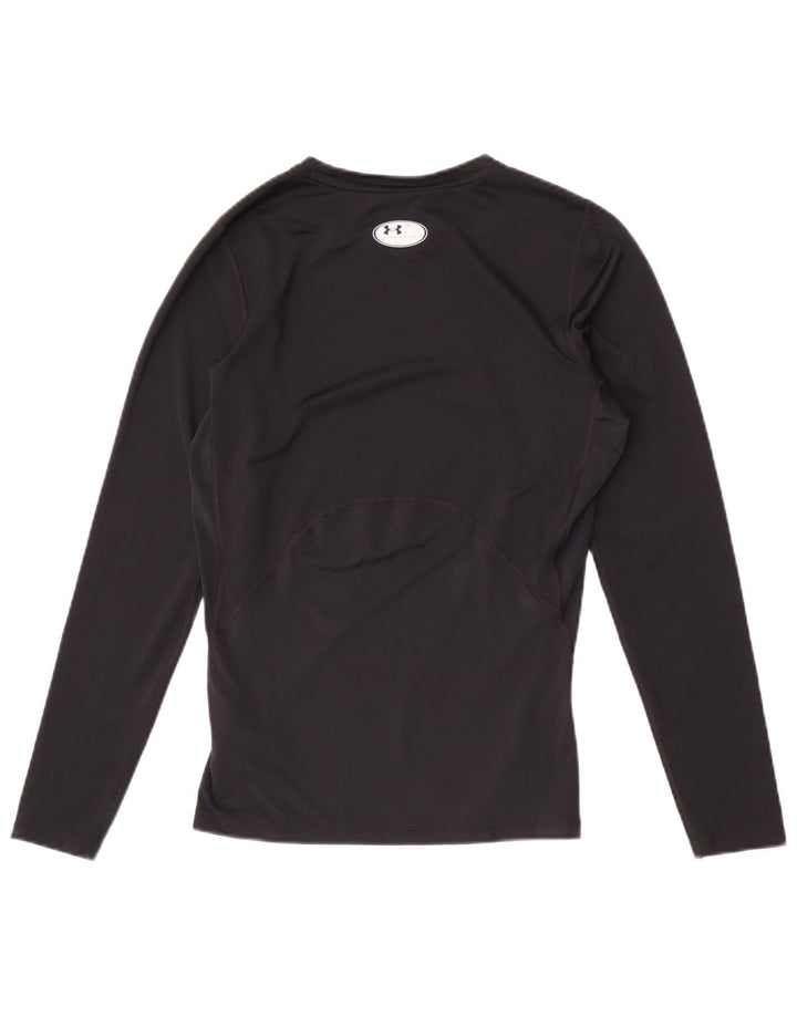 Under Armour Camiseta Heat Gear para hombre de manga larga, poliéster negro grande