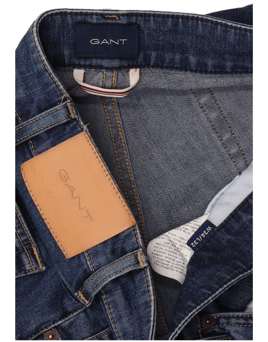GANT Vaqueros rectos para hombre W34 L30 Algodón azul