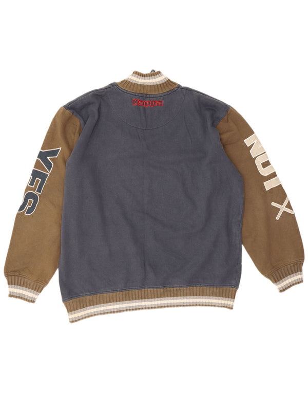 Kappa Mens Graphic Zip Neck Sudadera Jumper 2XL Azul Marino Colorblock