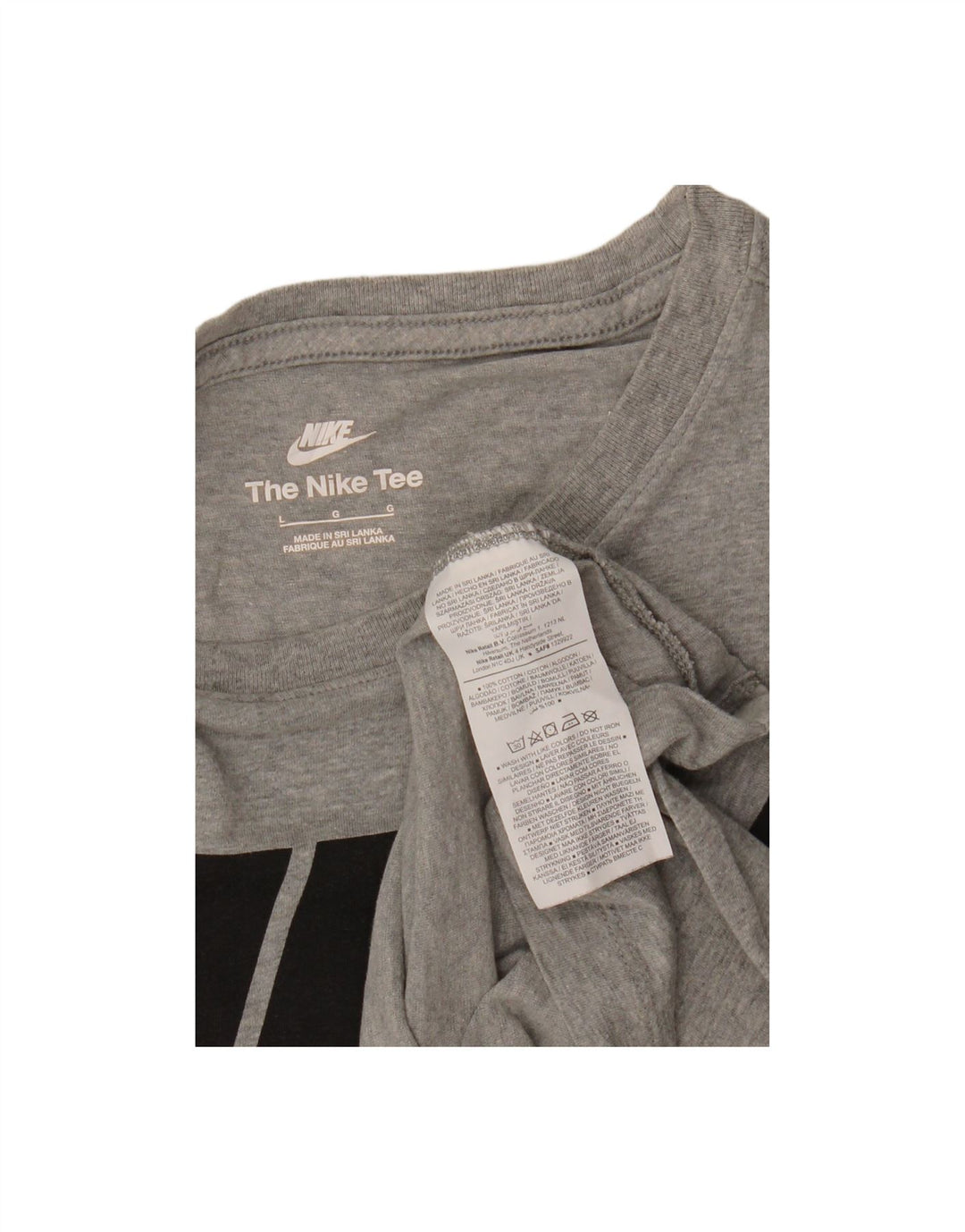 NIKE Mens Graphic T-Shirt Top Large Grey Cotton