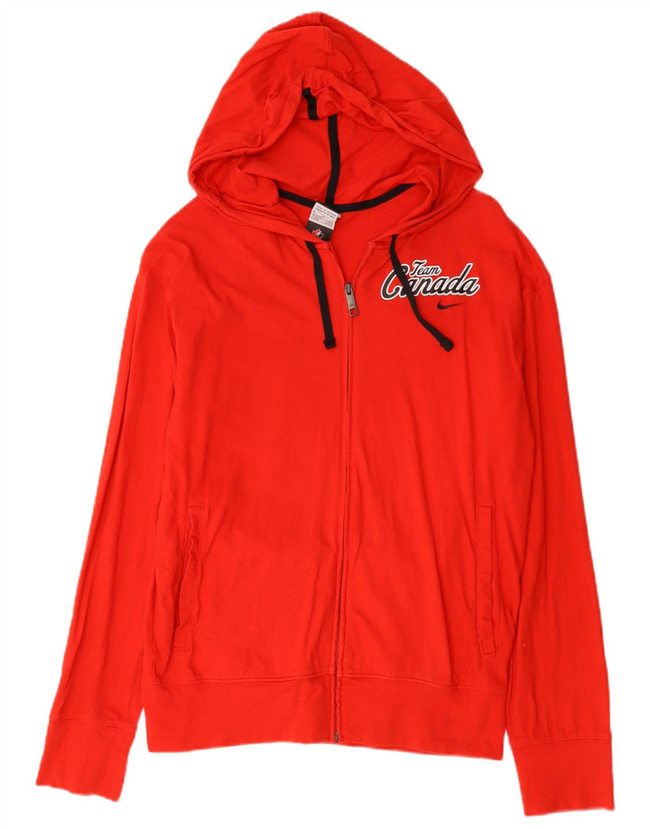 Nike Canada Graphic Zip Sudadera con capucha para hombre Algodón rojo mediano