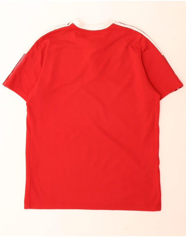 Adidas Hombre Aeroready Graphic Camiseta Superior Medio Rojo Colorblock Algodón