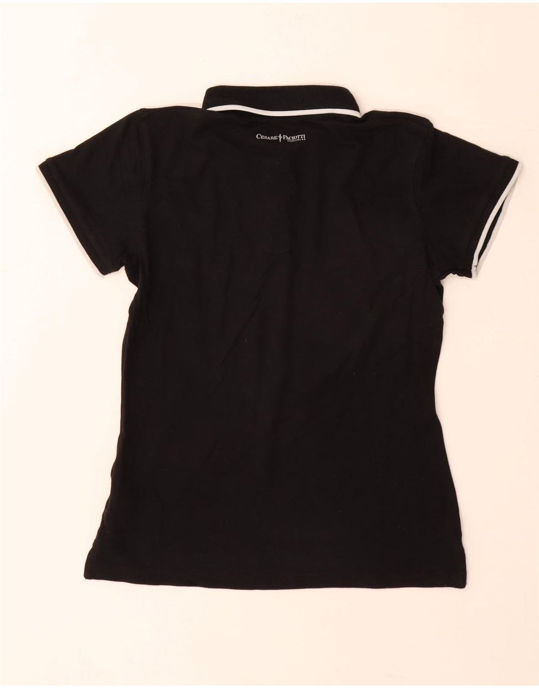 Cesare Paciotti Polo para mujer UK 12 Medium Negro Algodón
