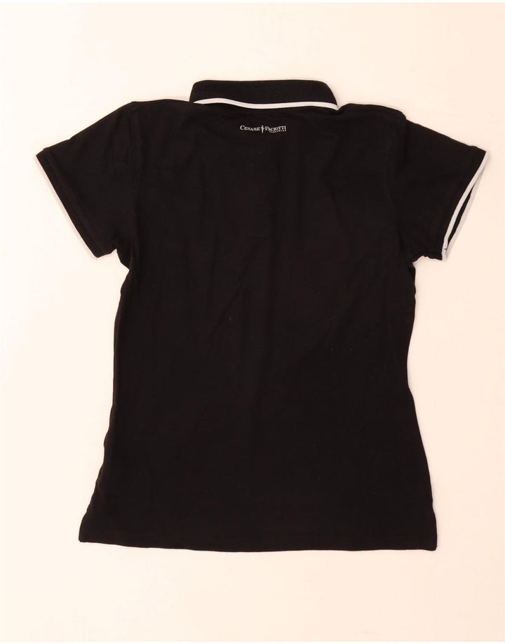 Cesare Paciotti Polo para mujer UK 12 Medium Negro Algodón