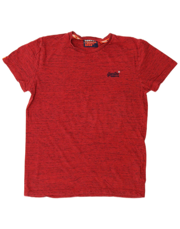 Superdry Camiseta para hombre Top Medium de algodón moteado en rojo