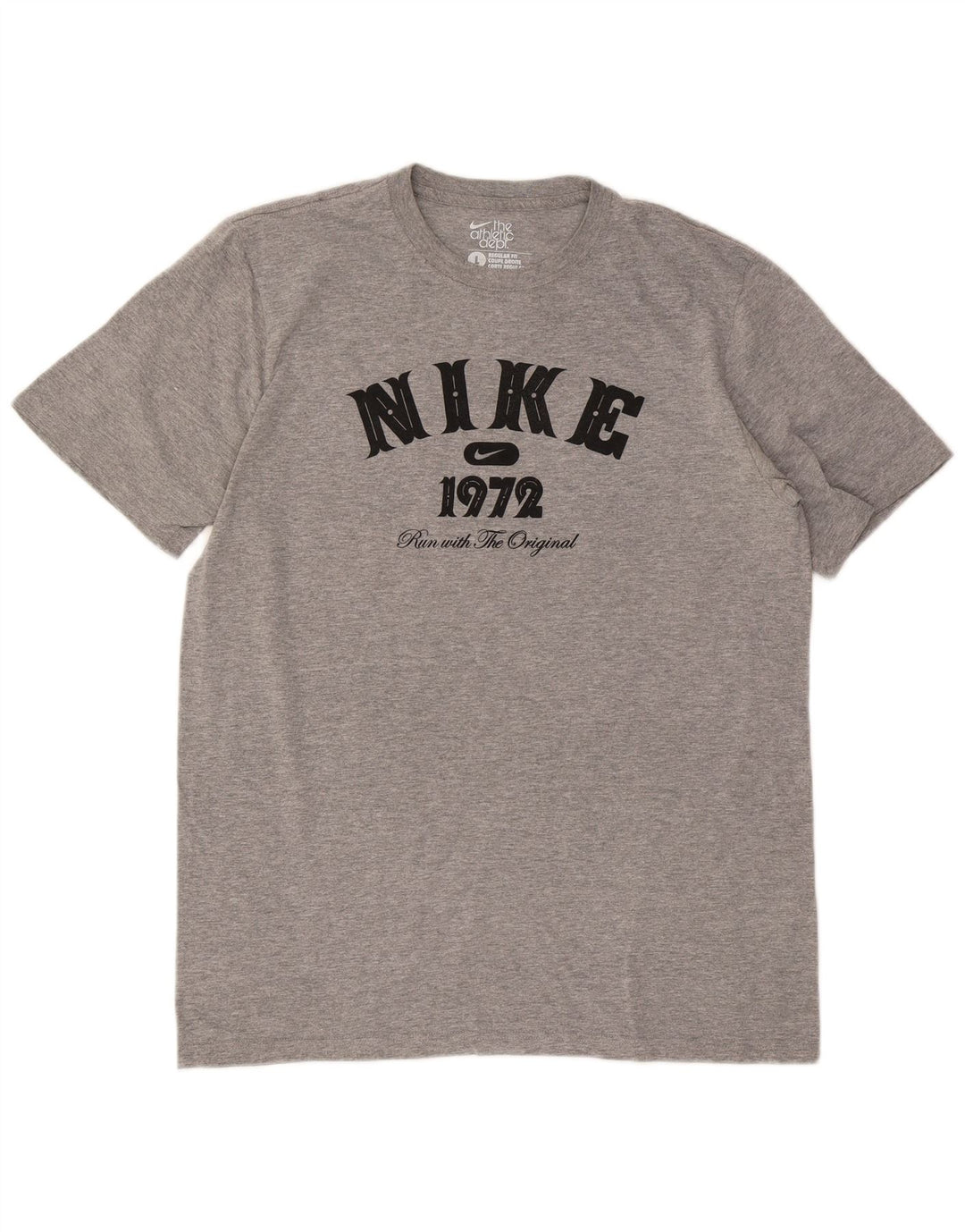 Nike Camiseta con gráfico de corte regular para hombre, talla grande, gris moteado