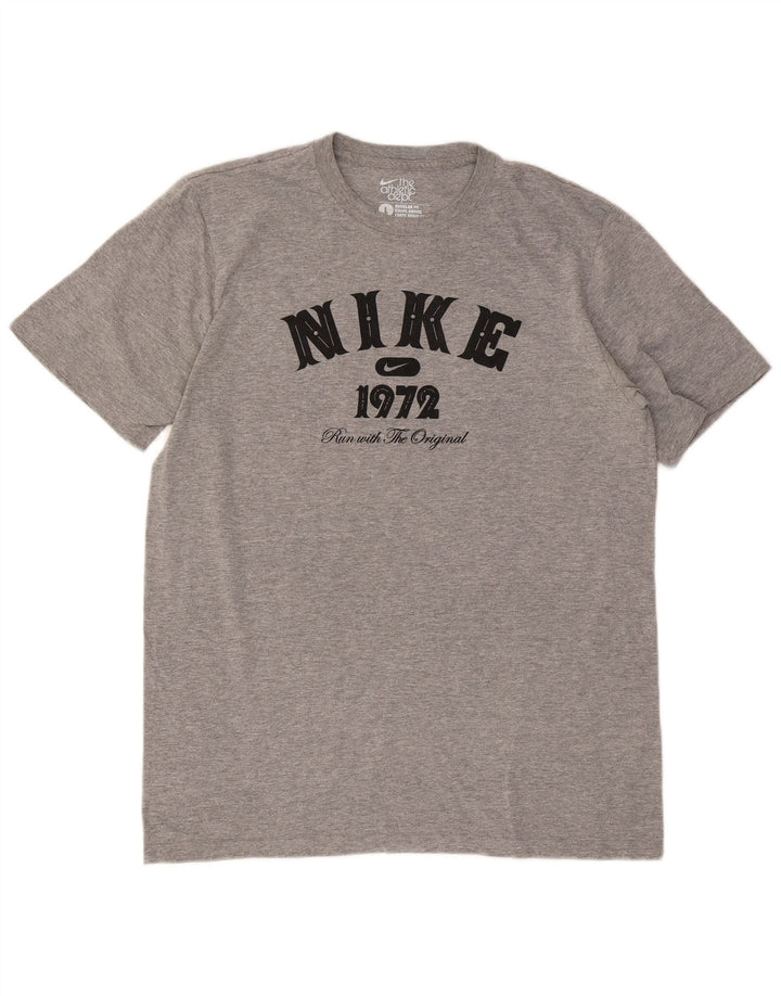 Nike Camiseta con gráfico de corte regular para hombre, talla grande, gris moteado