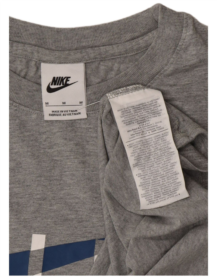 Nike - Camiseta gráfica para hombre, parte superior de algodón gris medio