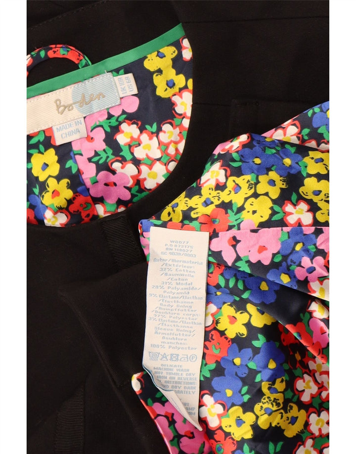 BODEN Chaqueta Blazer para Mujer UK 10 Small Algodón Negro