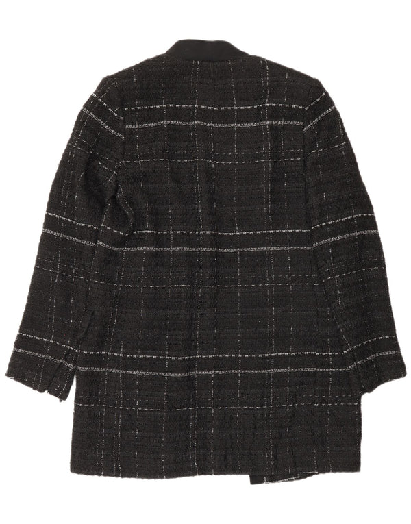 Zara Mujer Abrigo Abierto UK 44 Medium Black Check