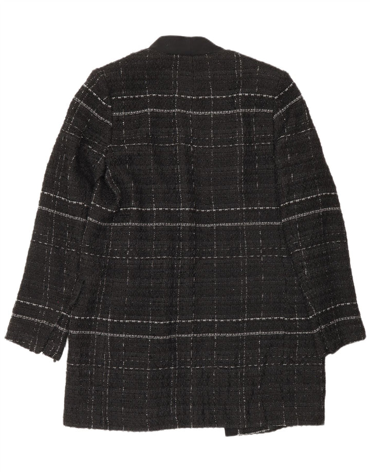 Zara Mujer Abrigo Abierto UK 44 Medium Black Check