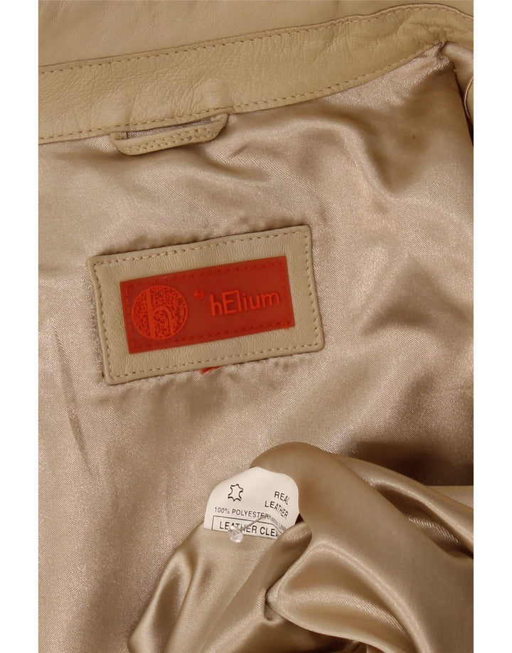 Helium Chaqueta de cuero corta para mujer Reino Unido 44 Cuero beige mediano