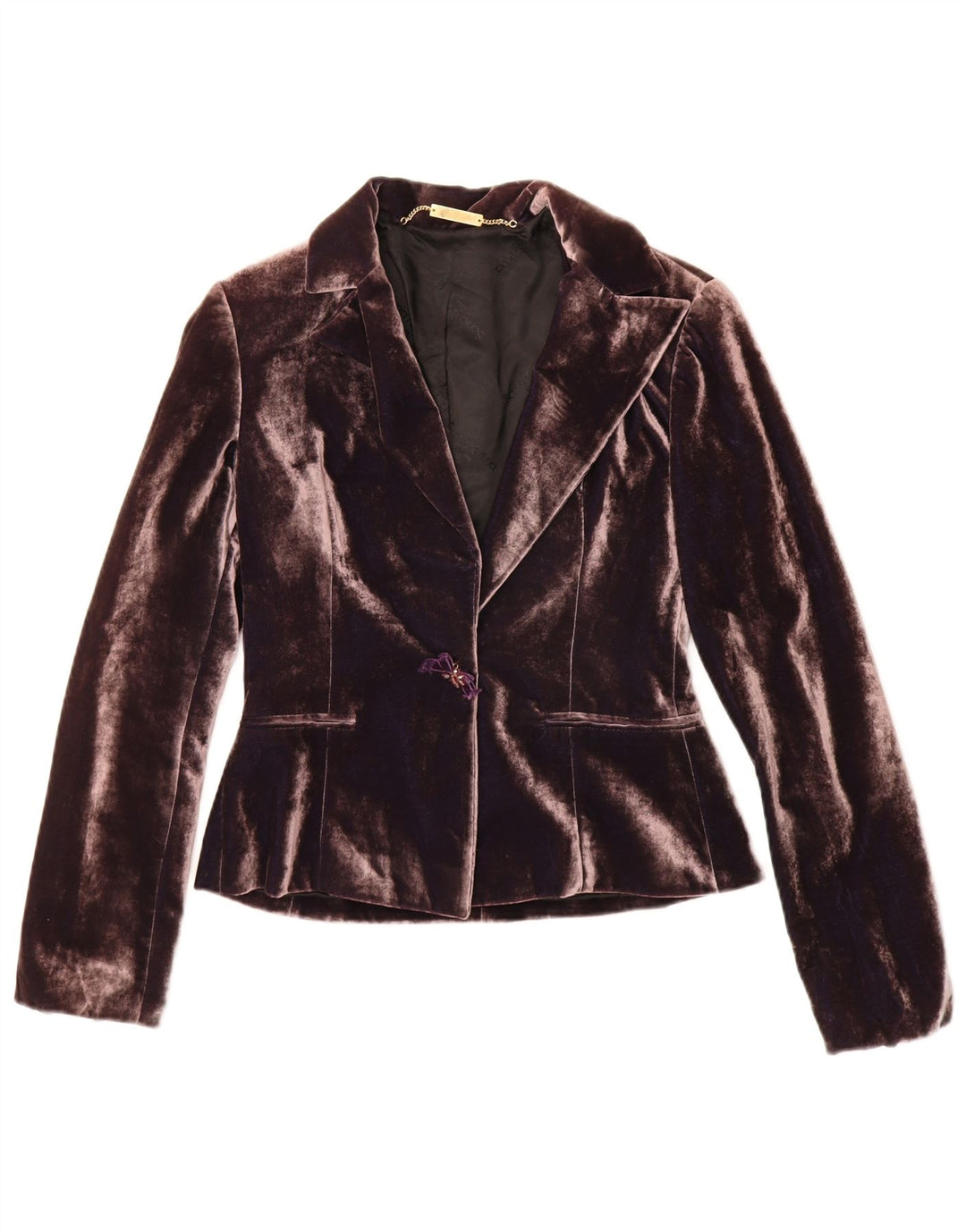 Sonia Fortuna Chaqueta Blazer de Terciopelo con 1 Botón para Mujer IT 42 Púrpura Mediano