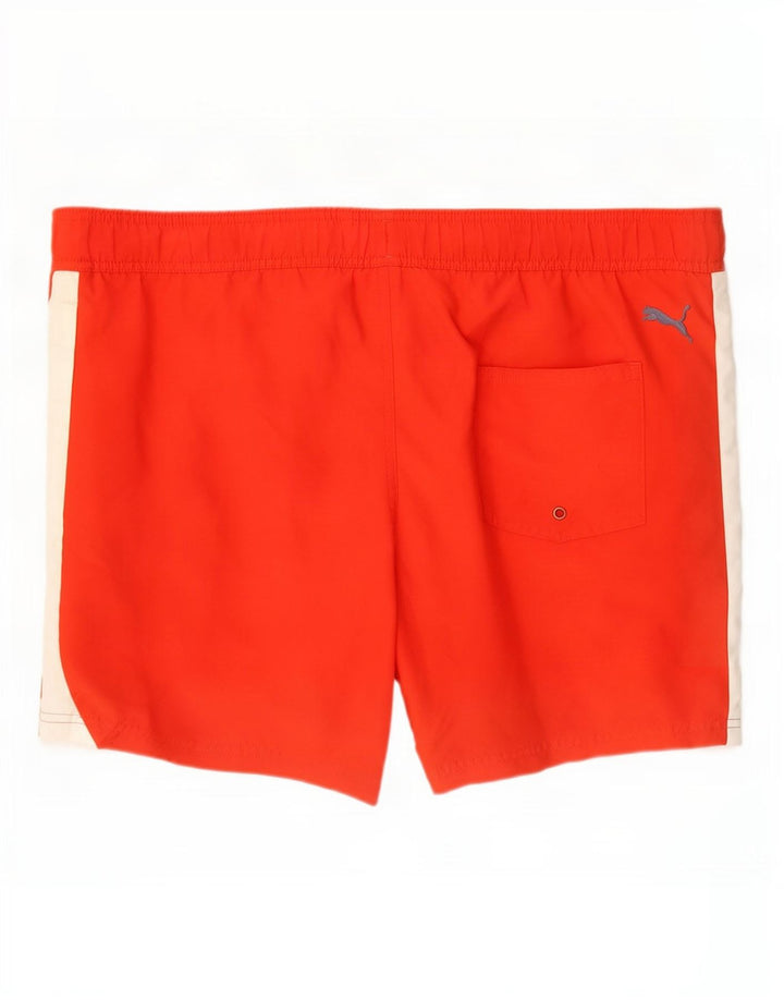 Puma Bañador con estampado gráfico para hombre, talla grande, color naranja, poliéster