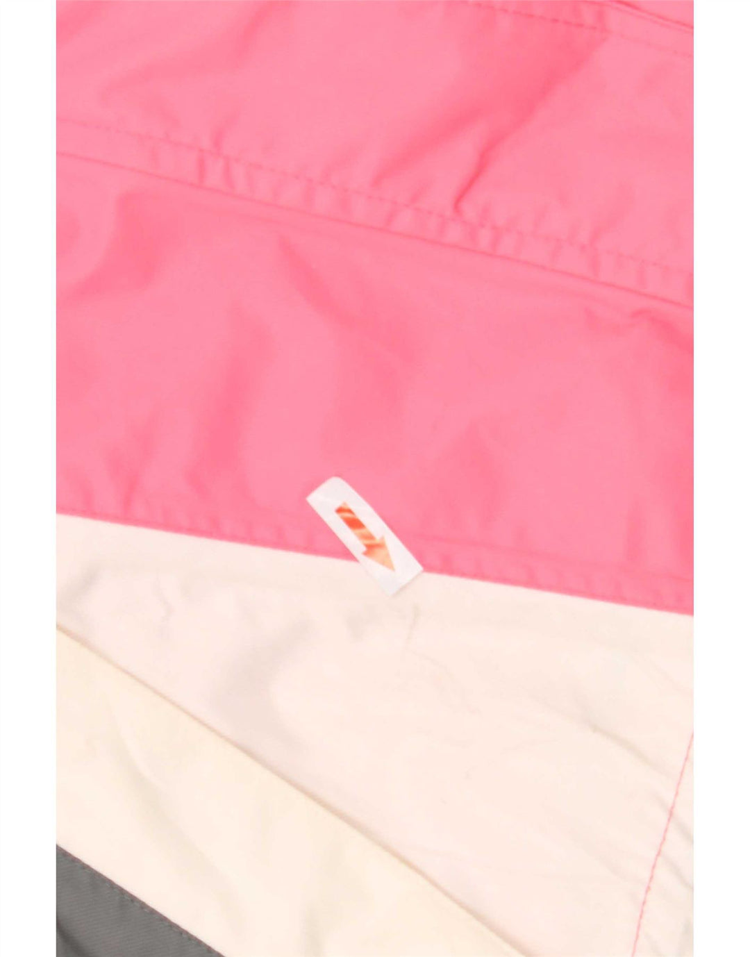 Vintage mujer chaqueta de esquí con capucha Reino Unido 12 medio rosa colorblock poliamida