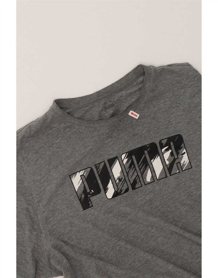 PUMA Mens Graphic T-Shirt Top Large Grey Vintage Puma and Second-Hand Puma from Messina Hembry 