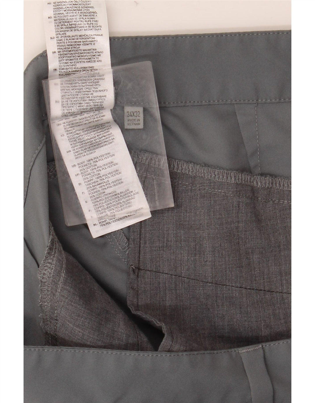 Pantalón chino ajustado ADIDAS para hombre W34 L32 Poliéster gris