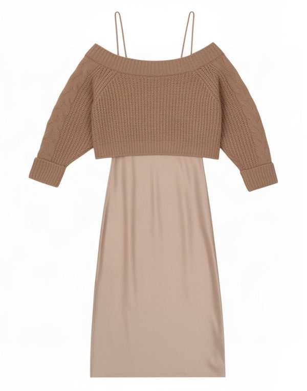 Anthropologie Vestido largo de punto de manga larga extragrande para mujer UK 10 Small Grey