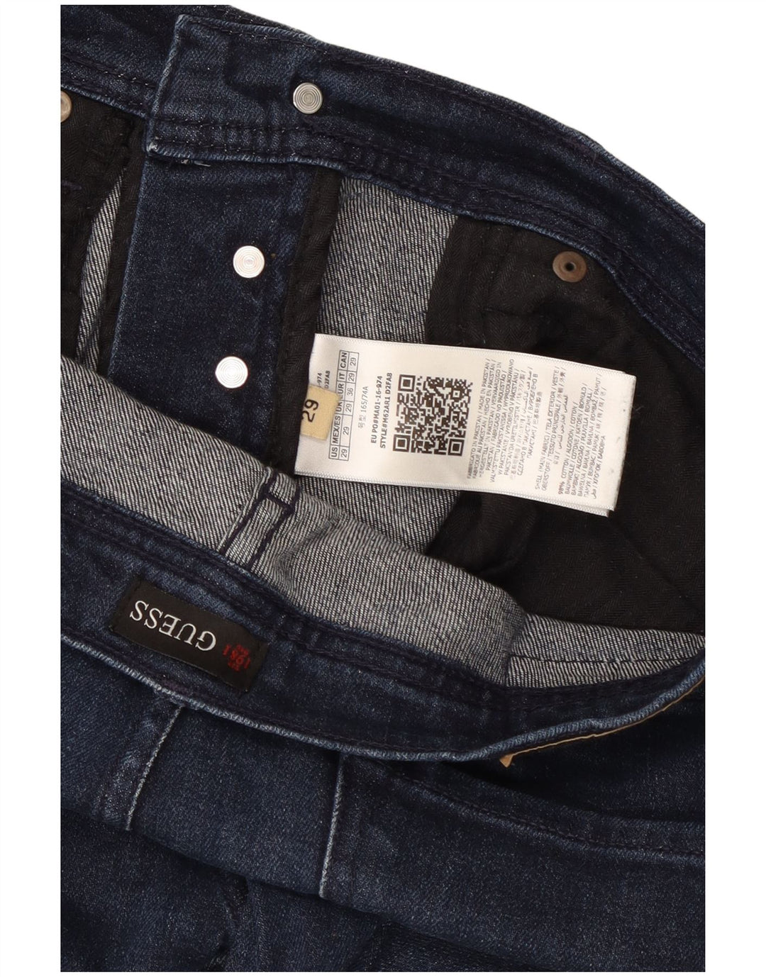 GUESS Vaqueros ajustados para hombre W29 L28 Algodón azul marino
