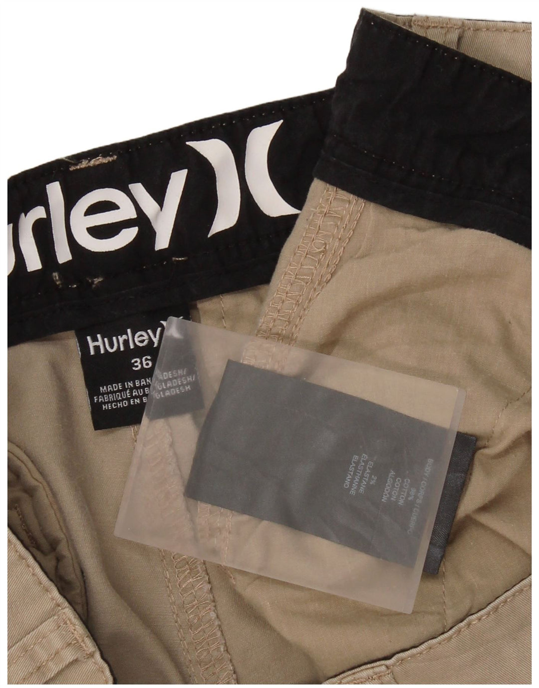 Pantalones cortos chinos Harley para hombre W36 Algodón beige grande