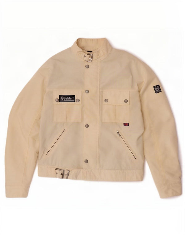 Belstaff Chaqueta Racer para mujer UK 12 Medium Off White Nylon