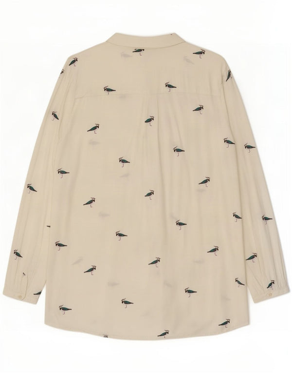 Blusa tipo camisa extragrande con estampado abstracto para mujer de Joules UK 40 XL Blanco