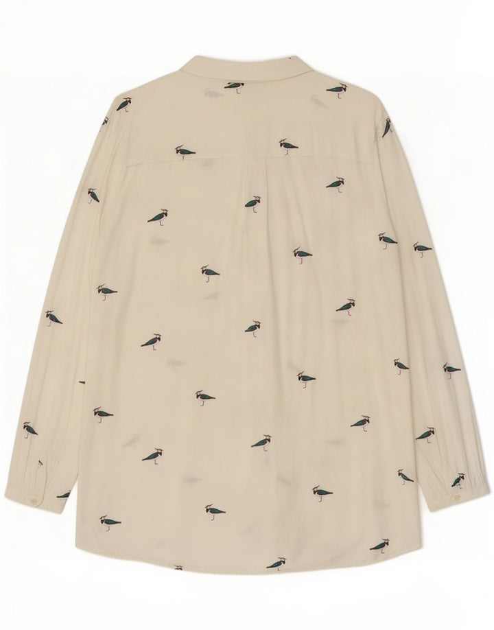 Blusa tipo camisa extragrande con estampado abstracto para mujer de Joules UK 40 XL Blanco