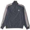 Adidas Hombre Zip Neck Sudadera Jumper Gris Medio Algodón