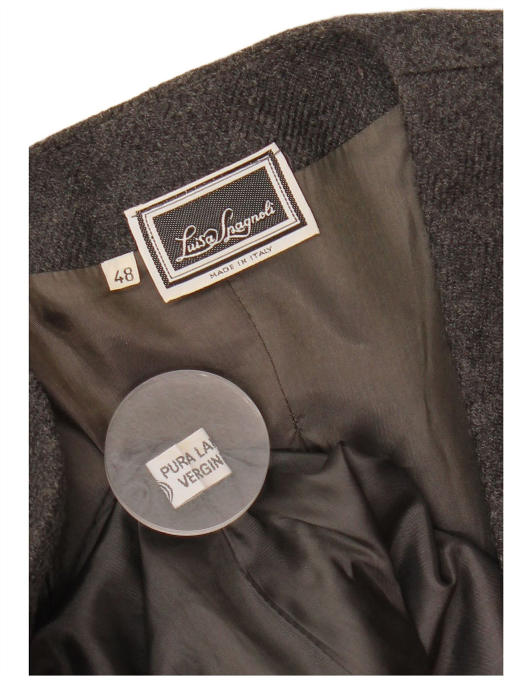 LUISA SPAGNOLI Chaqueta blazer de 1 botón para mujer IT 48 XL Lana gris