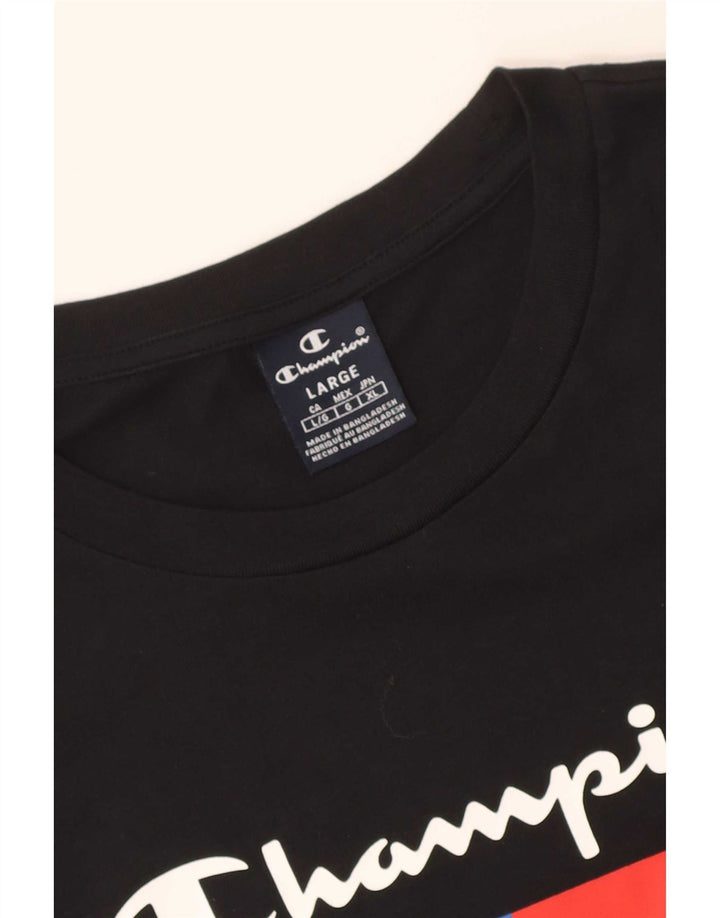 Champion - Camiseta gráfica para hombre, talla grande, color negro