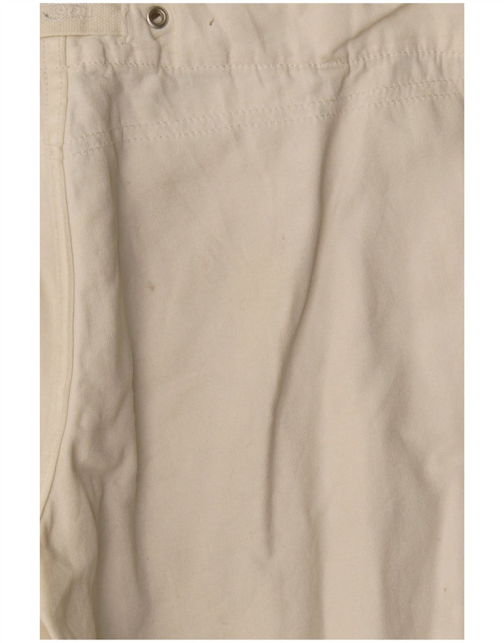 Diesel Pantalones Cortos Chinos Mujer W26 Pequeño Algodón Blanco