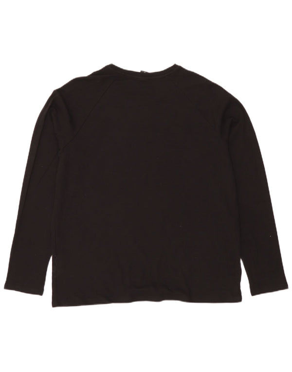 Hugo Boss Hombre Top gráfico manga larga grande algodón negro