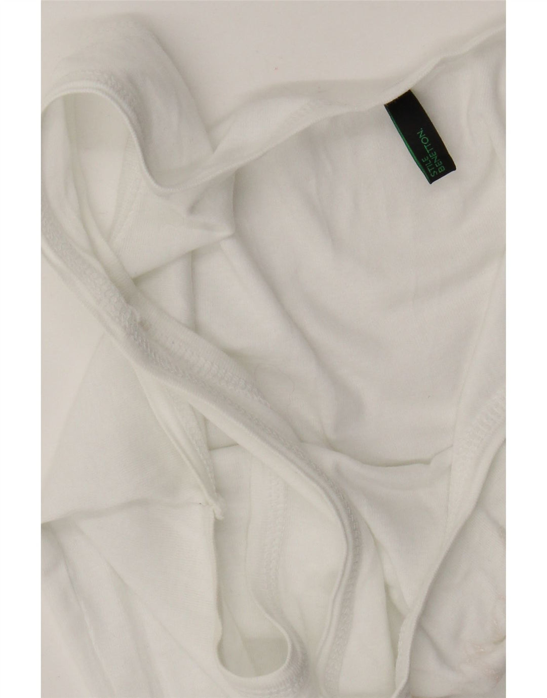 Benetton Top Sin Mangas Con Estampado De Mujer UK 6 XS Blanco