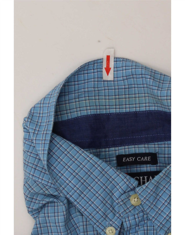 Chaps Camisa de manga corta para hombre XL Algodón a cuadros azul
