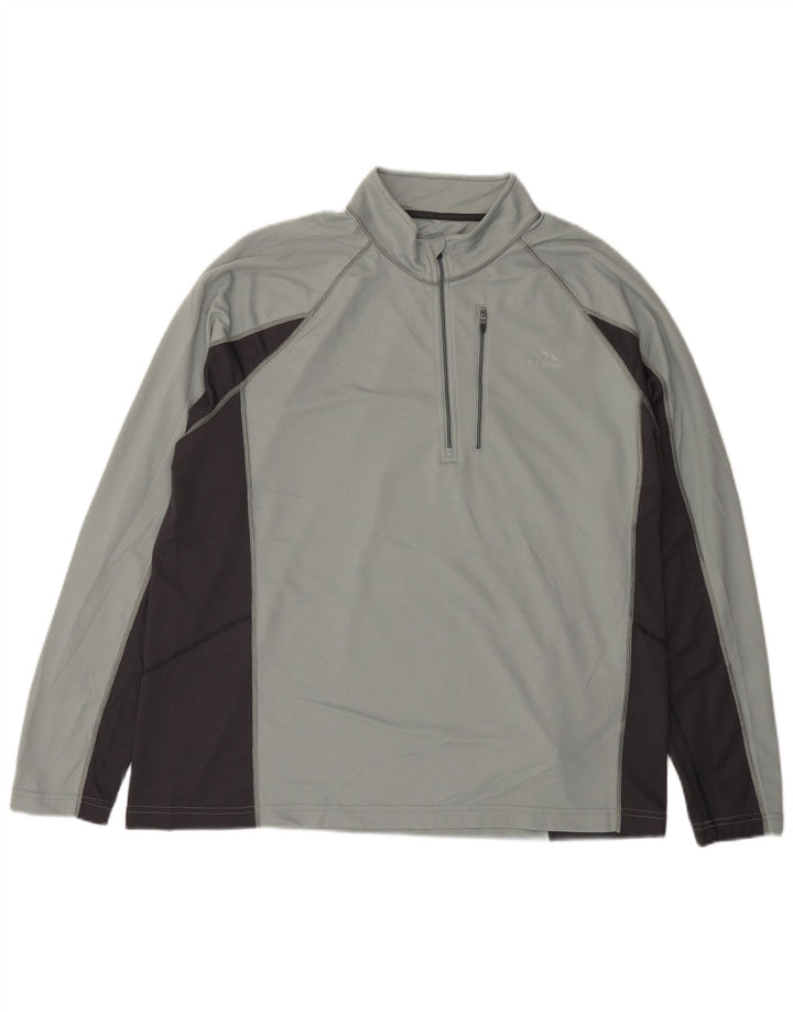 L.L.Bean Jersey con cuello y cremallera para hombre Top de chándal XL Gris Colorblock Poliéster