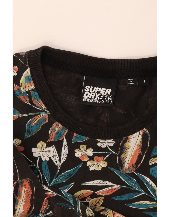 Superdry Camiseta estampada con estampado floral para hombre, talla grande, multicolor