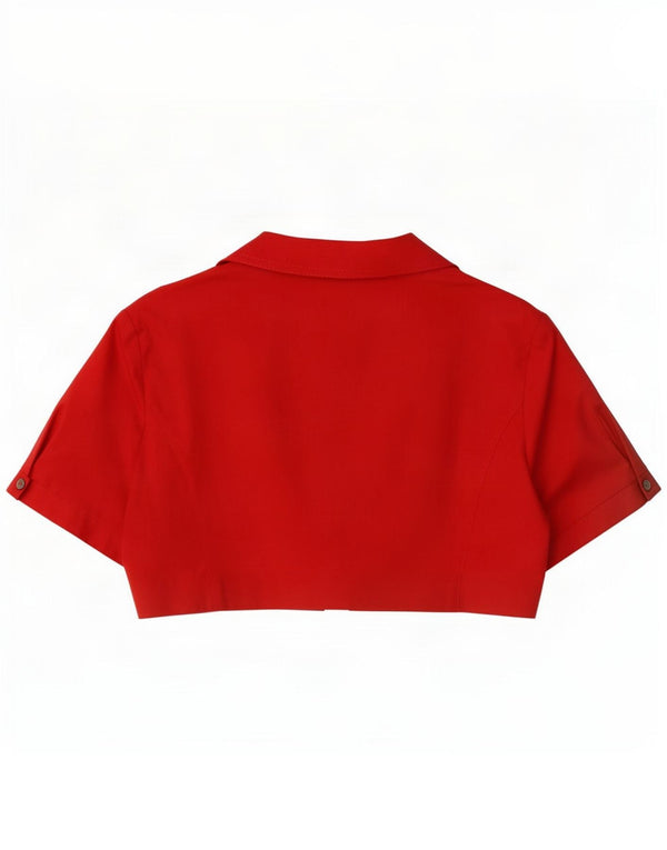 Sandro Ferrone Top Bolero de manga corta para mujer UK 18 XL Algodón rojo