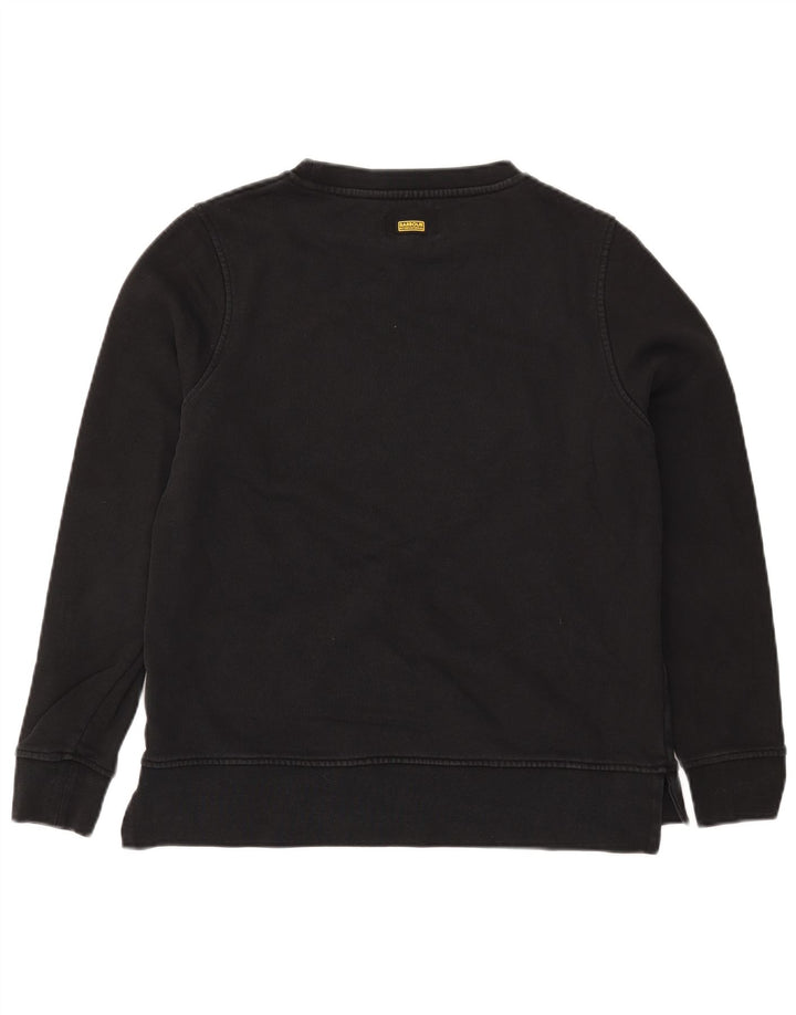 BARBOUR Sudadera gráfica para mujer Jumper UK 12 Medium Black Cotton