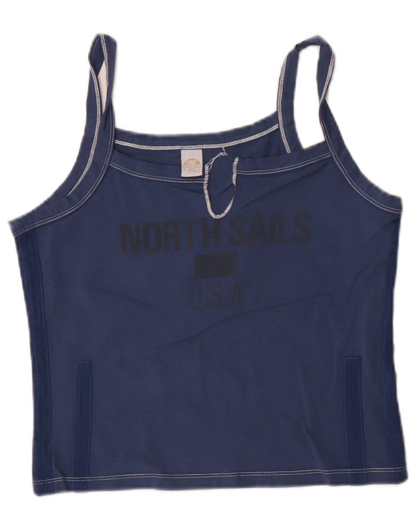 North Sails Camiseta de tirantes gráfica para mujer UK 40 Grande Algodón azul marino