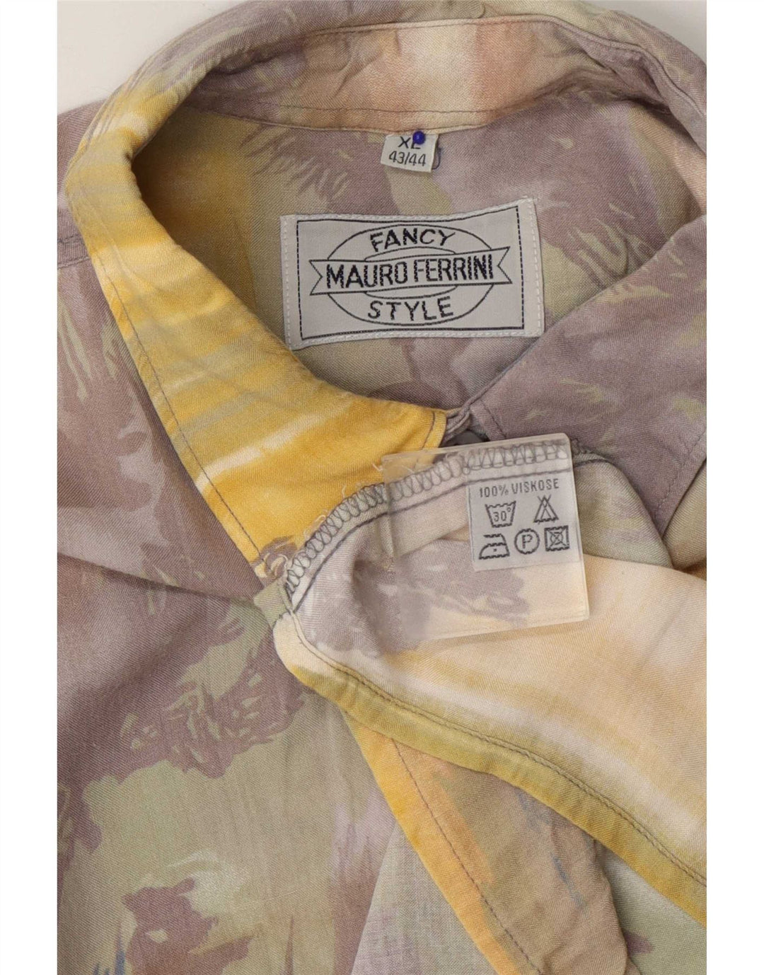 Mauro Ferrini Camisa Hombre Estampado Abstracto Talla 43/44 XL Multicolor