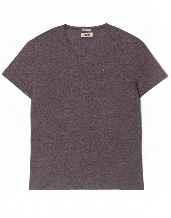 Tommy Hilfiger Camiseta Regular Fit para Hombre Top XL Poliéster Moteado Gris