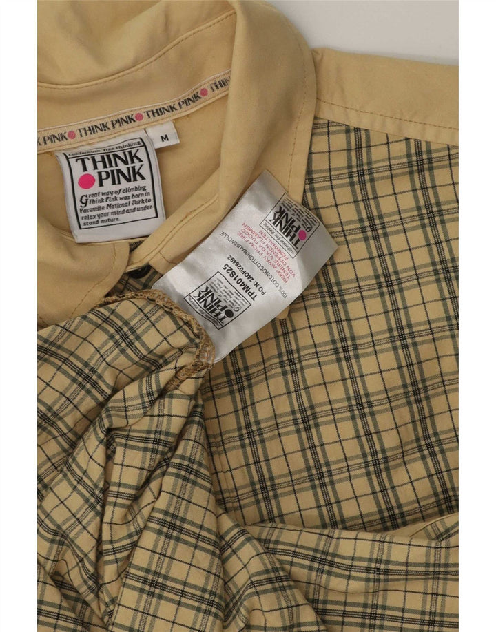 Camisa de hombre Think Pink de algodón a cuadros beige medio