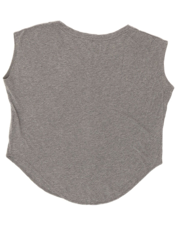 NIKE Womens Oversized Graphic Vest Top UK 10 Small Grey Cotton