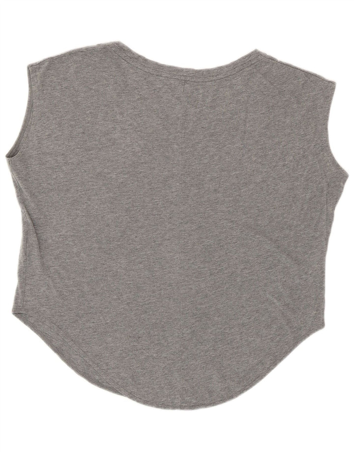NIKE Womens Oversized Graphic Vest Top UK 10 Small Grey Cotton