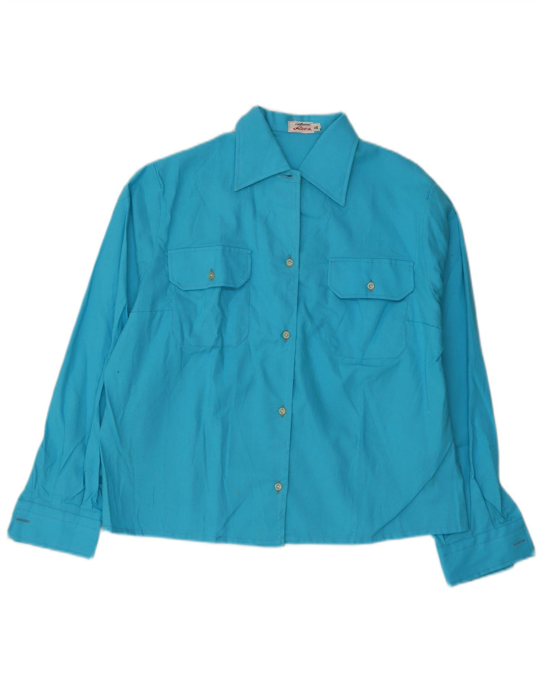 Camisa vintage para mujer IT 46 Azul grande