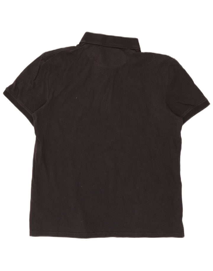 Lyle & Scott Polo para hombre grande de algodón negro